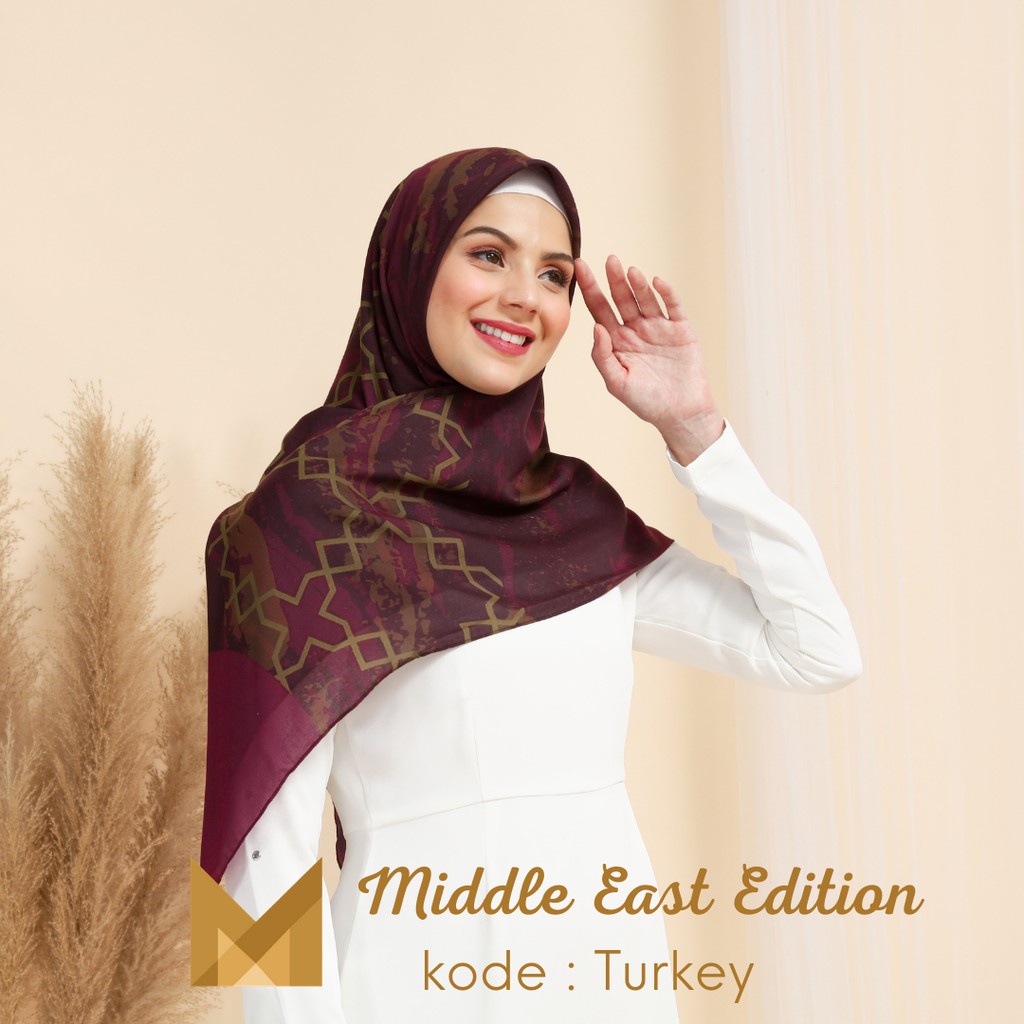 Meirista Hijab Middle East Edition Turkey | Kerudung Segi Empat Lasercut Segiempat Voal Premium Printing Motif