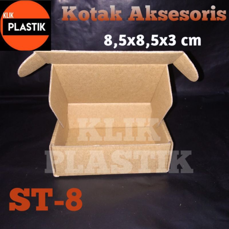 

KOTAK AKSESORIS ST-8 KARDUS COKLAT POLOS ST8 KADO GIFT BOX DUS PACKING