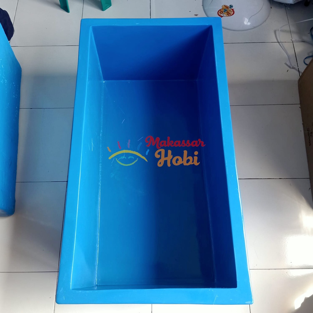 Bak Fiber 100 x 50 x 40 cm Kolam Ikan Hias Aquarium Aquaponik Kotak