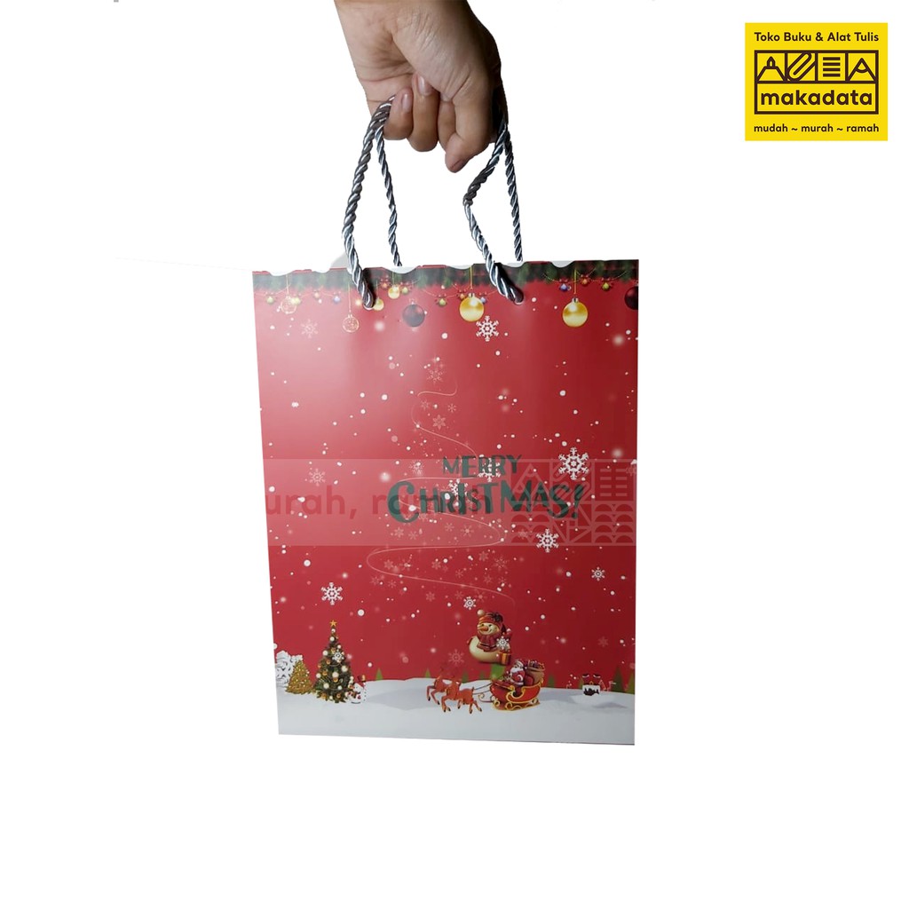 

PAPER BAG / SHOPPING BAG MOTIF NATAL 04261 (MEDIUM) MURAH