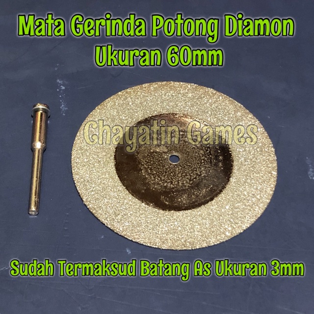 Mata Gerinda Bulat Bahan Diamond 60mm Batang As 3mm Barang Sesuai Foto