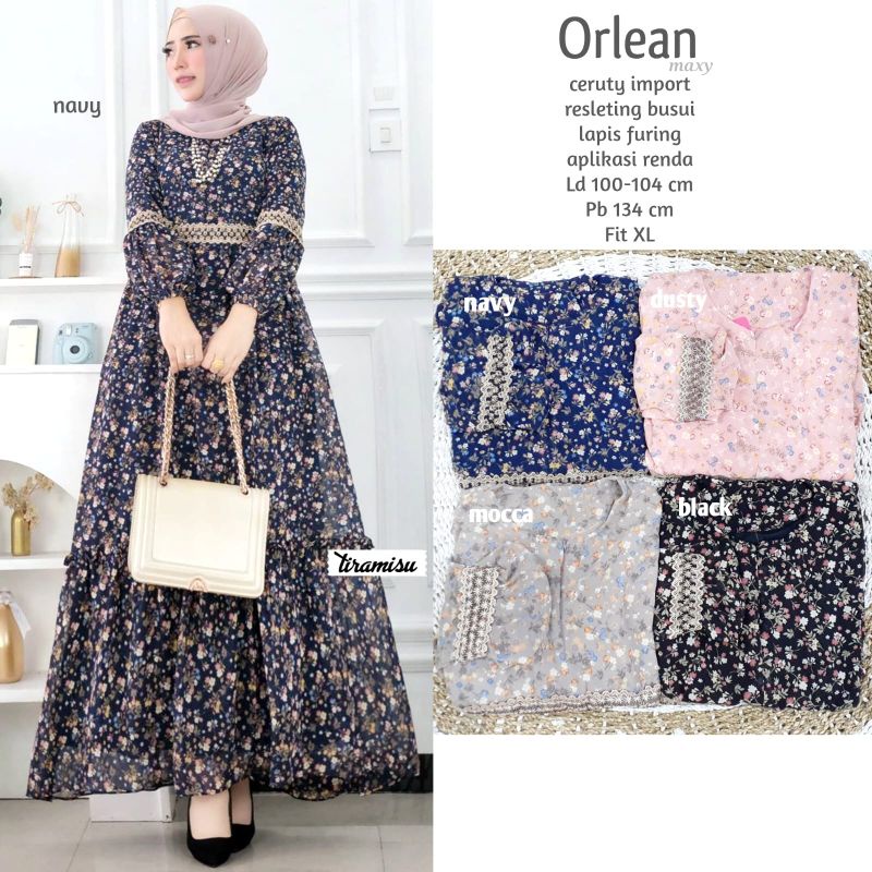 orlean maxi dress muslim gamis ceruty full furing gamis terbaru kekinian gamis kombinasi ori amelia tiramisu gamis rayon premium gamis jumbo ld 110 xl xxl gamis murah gamis motif bunga-2