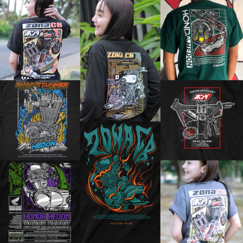 KAOS ORIGINAL ZONA CB / KAOS HONDA HEDON ZONACB MERCH LENGAN PANJANG PENDEK / KAOS RACING GANK SQUAD