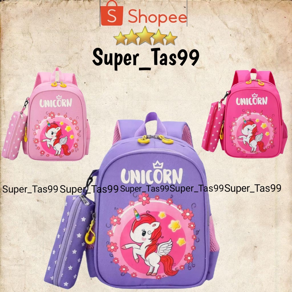 ST_Tas Sekolah untuk Anak Perempuan Anak Laki-laki Sekolah Dasar Ransel Besar Nilon Kartun Unicon