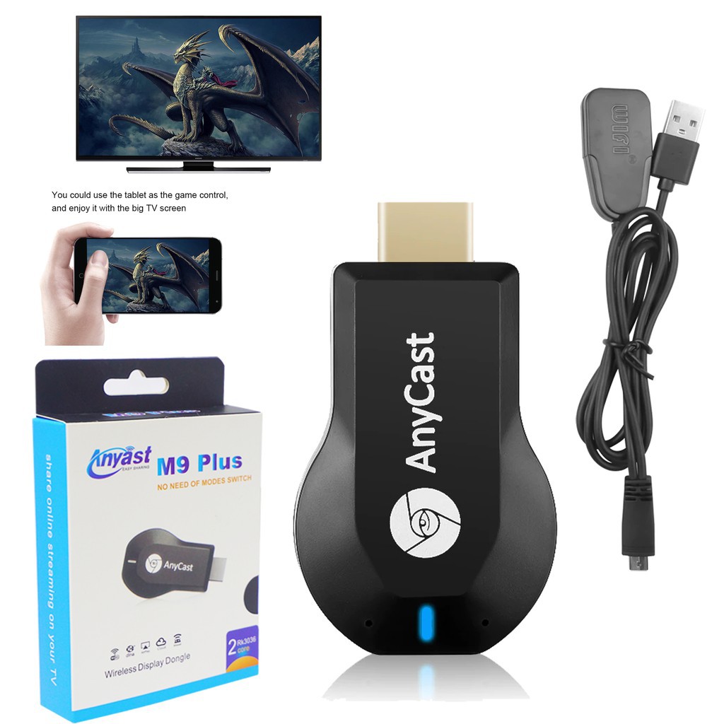 Anycast M9 Plus HDMI Miracast Screen Wirelles Display Dongle DLNA for Android iOS 4.4 Terbaru