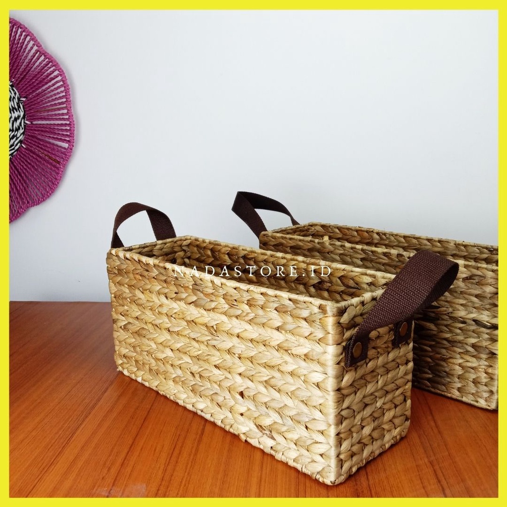 NEW ARRIVAL PREMIUM STORAGE WATER HYACINTH PRODUCT WITH HANDLE HANDMADE BY NADASTORE