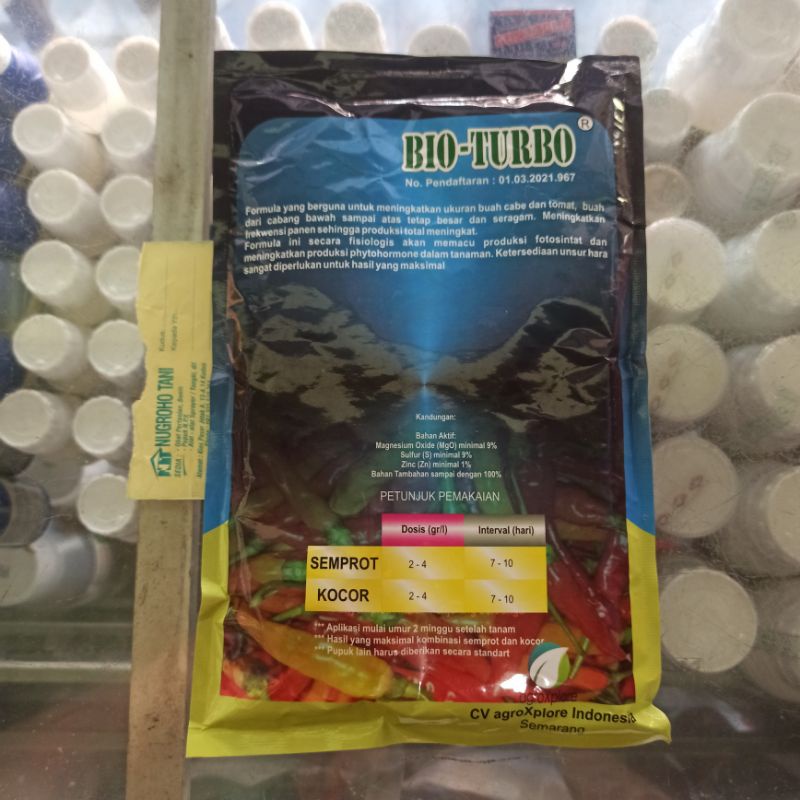 PUPUK BIO-TURBO 500 GR PEMBESAR BUAH CABE DAN TOMAT