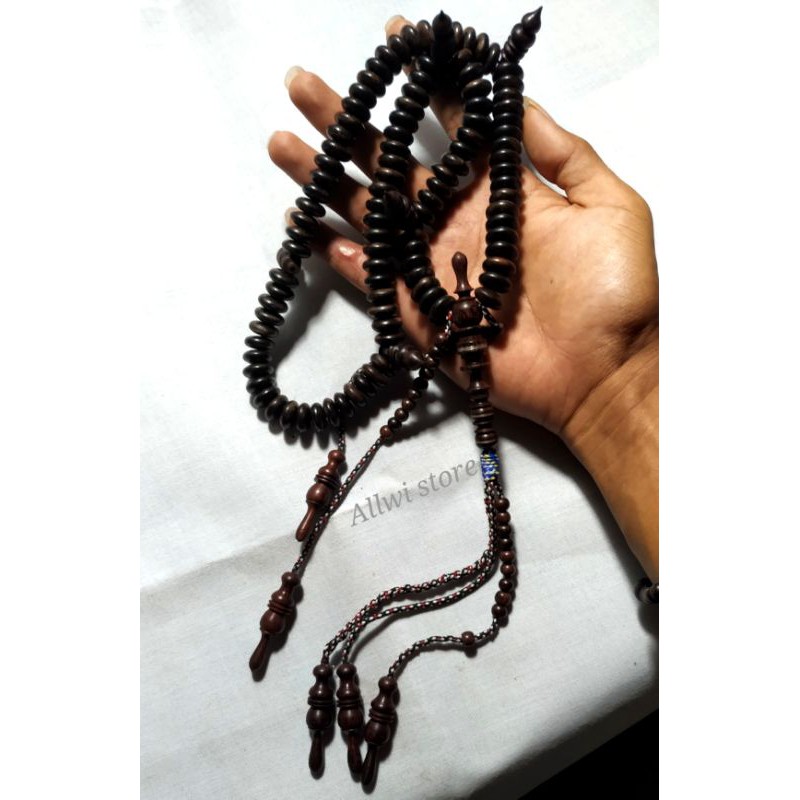 Tasbih tijani tasbih kayu galeh asem jawa model pipih