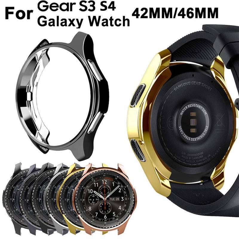 Electroplated Case for Samsung Galaxy Watch 4 3 40mm 44mm 41mm 45mm Soft TPU All-Around Protective Bumper Frame Edges Around for Samsung Galaxy Watch Active 2 40MM 44MM