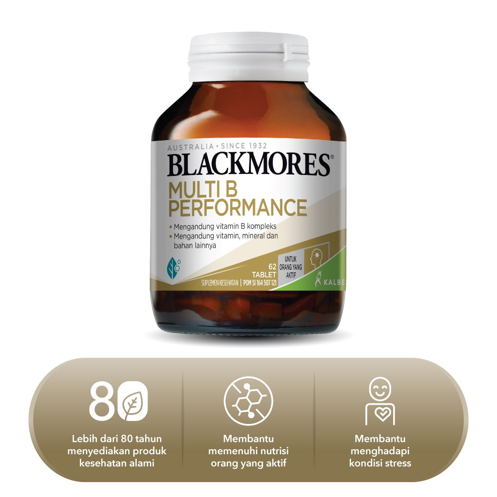 Blackmores Multi B Performance 62 dan 30 Tablet (Sertakan Packing Tambahan - Baca Deskripsi)