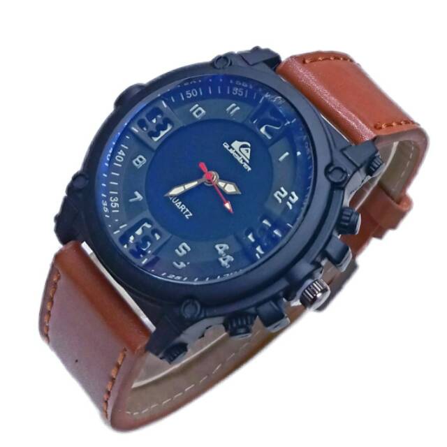 Terima Cod)Jam Tangan Pria Remaja/Dewasa QuickSilver Strap Kulit (Dikirim Dari Jakarta)