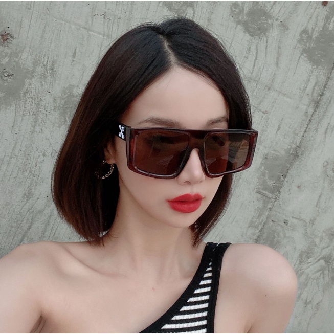 Kacamata Hitam Model frame Kotak oversized Gaya Korea Untuk Wanita