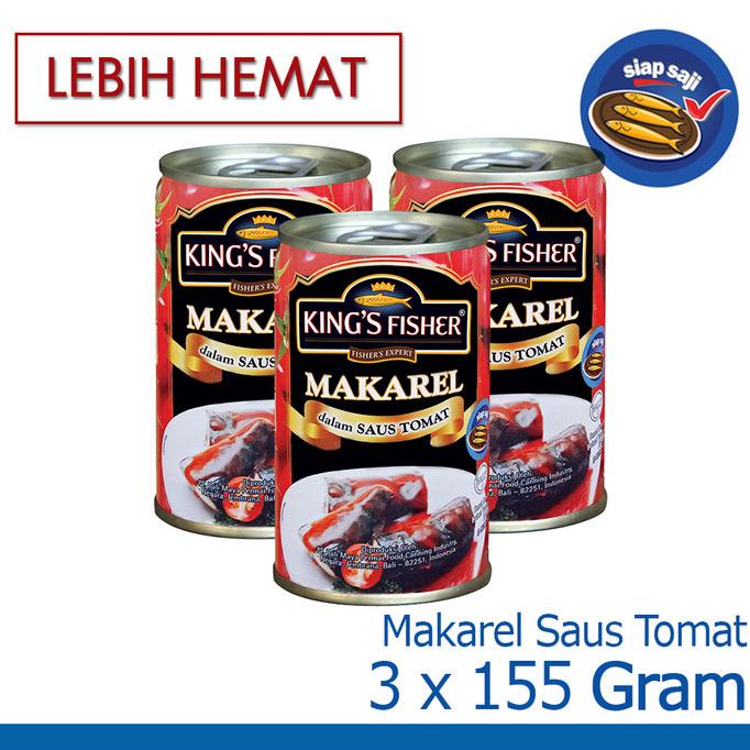 

[COD] King's Fisher Paket 3 pcs makarel mini saus Tomat Makanan Kaleng 155 g [COD]