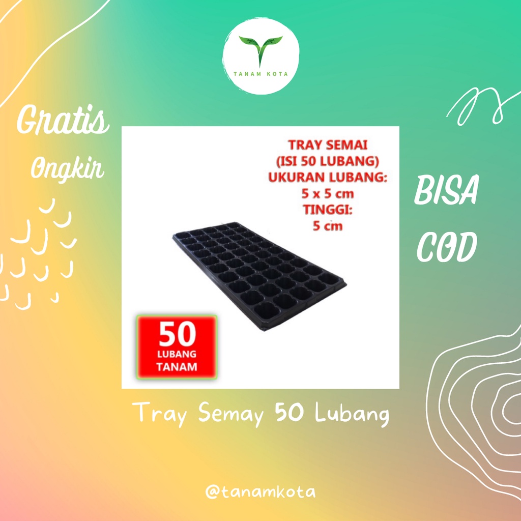 Tray Semai Pot Semai Semay Hidroponik Kotak Nampan 50 Lubang Tebal Besar Lubang 3x3 Cm Bibit Semai B