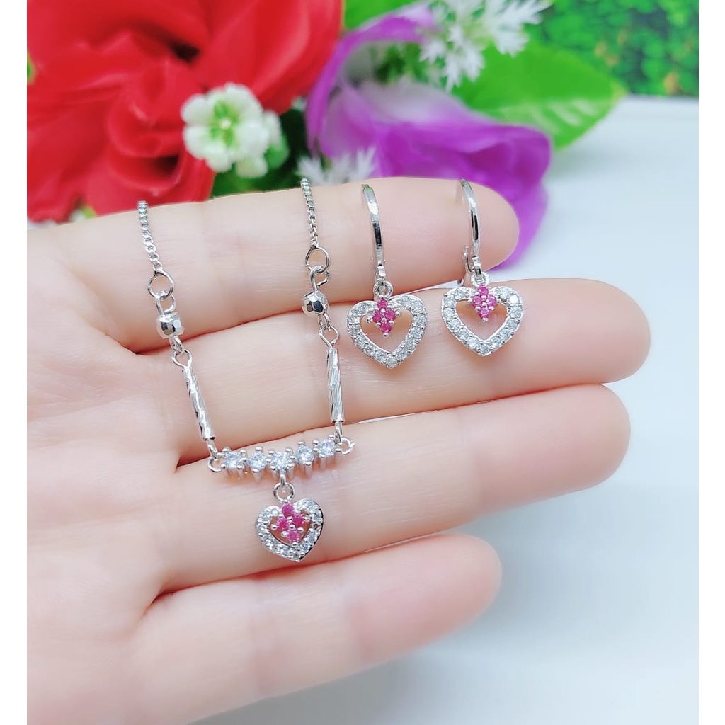 Set xuping kalung dan anting permata lapis emas perhiasan fashion 0369-0372