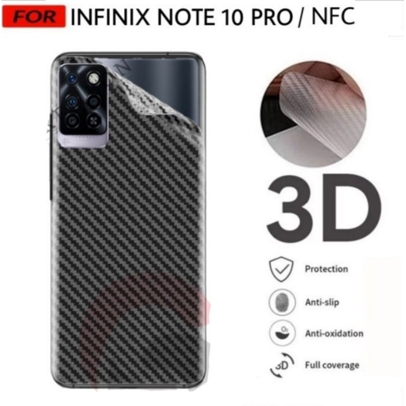 Garskin Carbon 3D INFINIX NOTE 10/10 PRO NFC NOTE 8 Back Screen Protector Transparant Skin