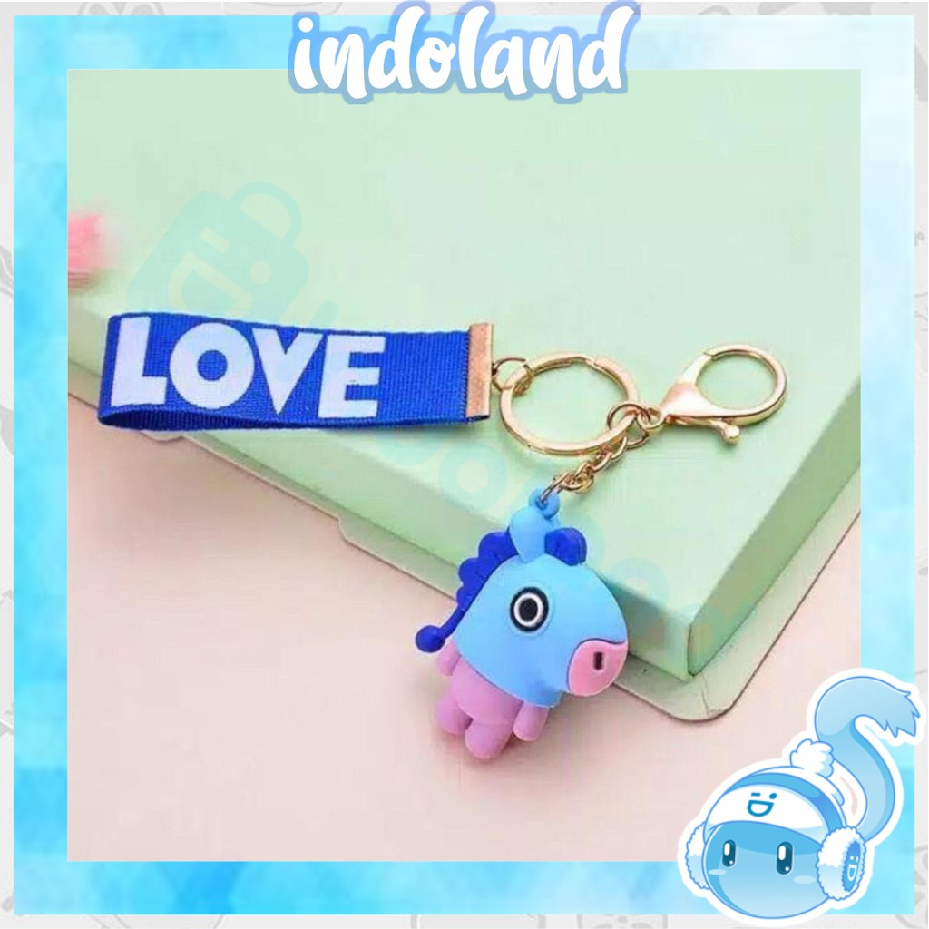 ☀ INDOLAND ☀ A032 Keychain LOVE Gantungan Kunci Korea Boneka BTS Kpop Lucu Aksesoris Tas Import COD