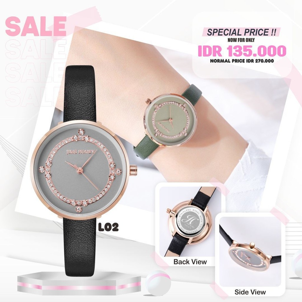 JIMS HONEY JT 8127 JAM TANGAN CEWEK / WANITA JH KULIT TAHAN AIR