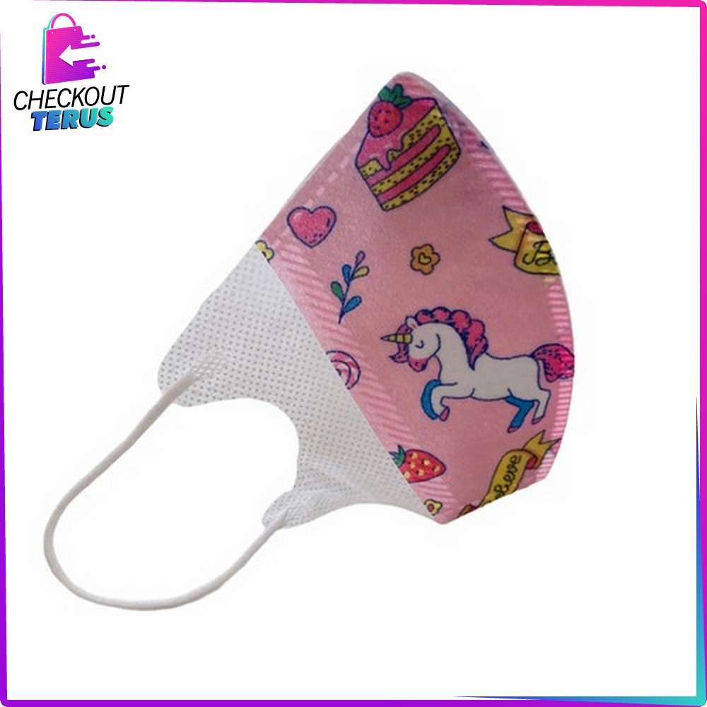 CT C280 Masker Anak Duckbill 50Pcs 3Ply Karakter Kartun Masker Duckbil Anak Sekali Pakai Earloop Kids Face Mask