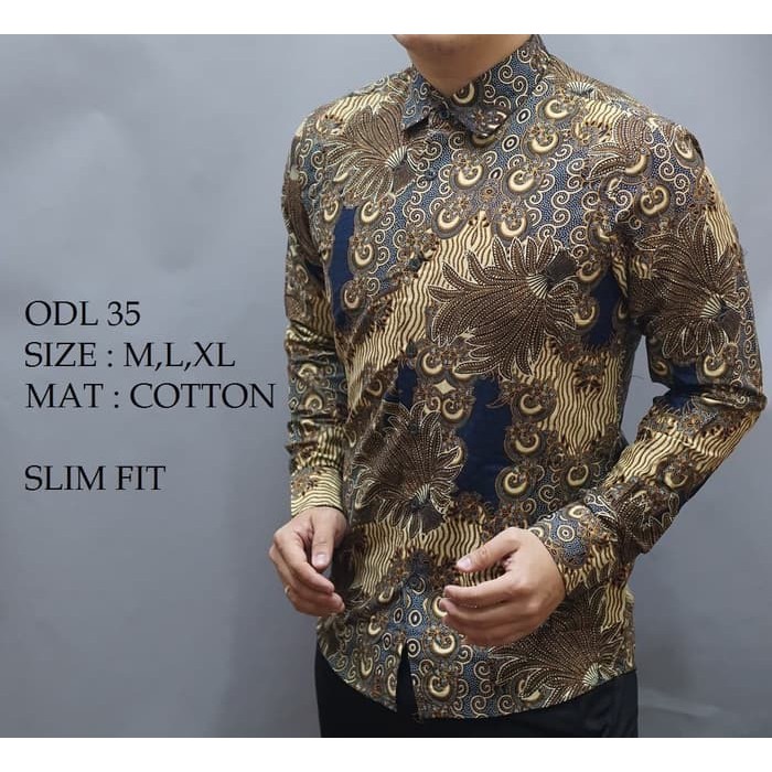 KEMEJA BATIK SLIM FIT / KEMEJA CASUAL / BATIK PRIA SLIM FIT ODL35