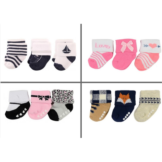 Baby Socks 3 pairs - Girl and Boy - Knitted - Kaos Kaki Anak Bayi Rajut