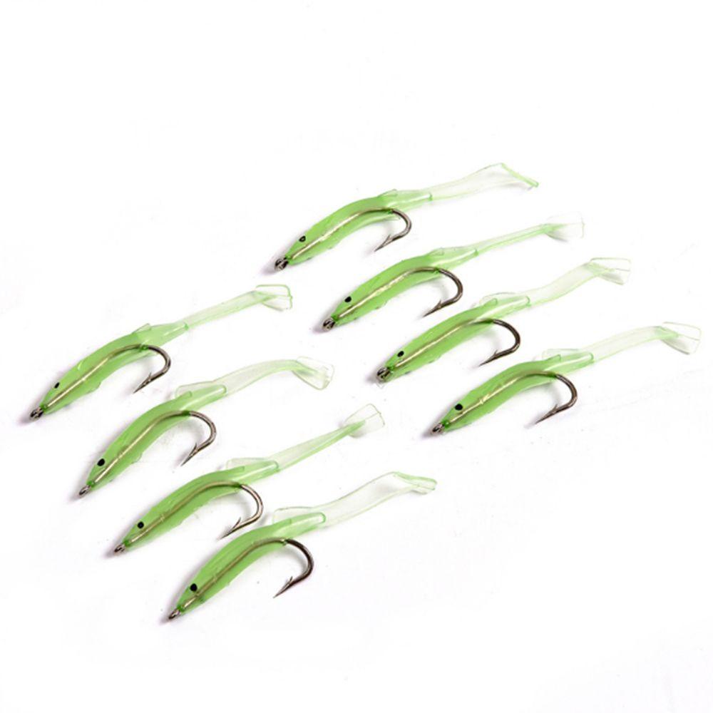 Nanas 10pcs Ikan Belut Lure Tahan Lama Portabel Bercahaya Memimpin Jig Kepala