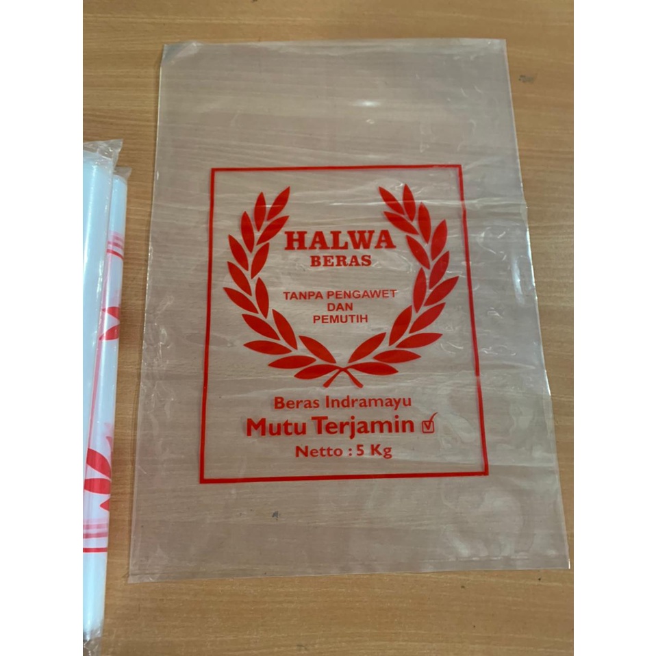 Plastik Sablon Kemasan Beras 10Kg Ukuran 40x60 100Pcs