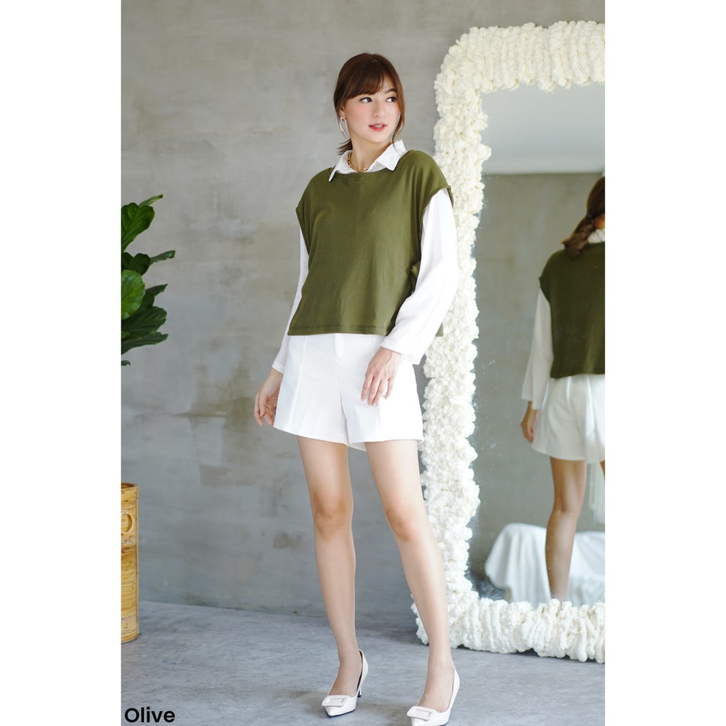 Rere Vest Knit ROMPI Outter wanita
