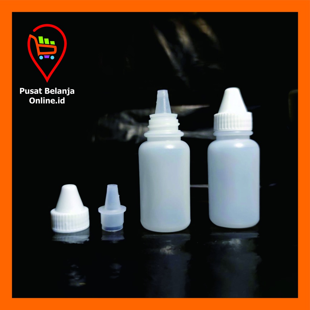CC _ botol tetes Plastik 30 ml / Lancip 30ml - natural bening putih susu