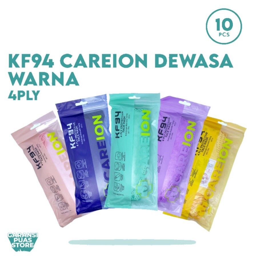 MASKER KF94 ISI 10pc MASKER KF94 MASKER 4D MASKER KF94 KOREA 4ply KF94 - Masker KF94 Warna Soft Pastel Careion Pack isi 10