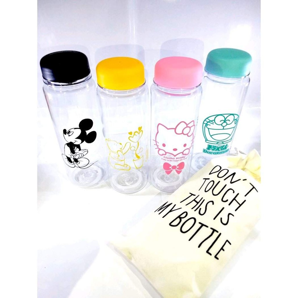 SRS (COD YES) BOTOL MINUM ANAK My Bottle Bening Karakter BPA FREE + POUCH - 500ml - Random Color