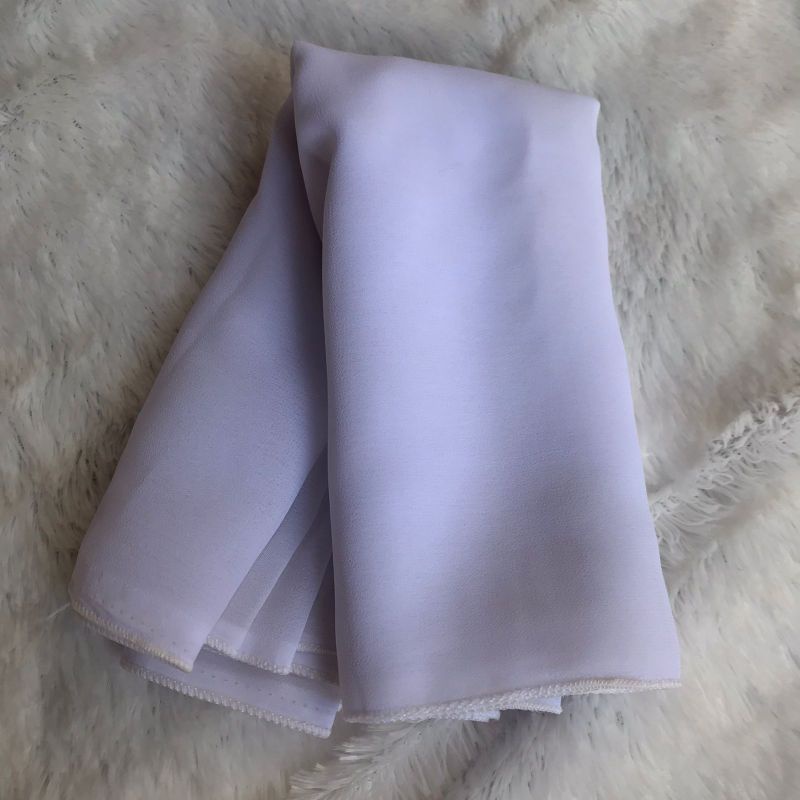 Selendang bali 2,5 m | Selendang crep cerah warna warni-Putih