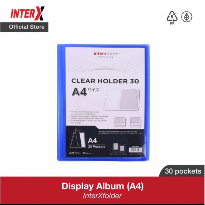 

RB Inter X clear holder A4 30 pocket lembar / display album / dokumen keeper