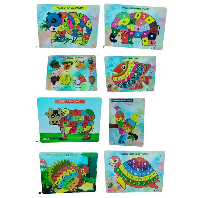 PUZZLE EDUKASI ANAK/MAINAN PUZZLE KAYU KARAKTER PUZZLE ANGKA