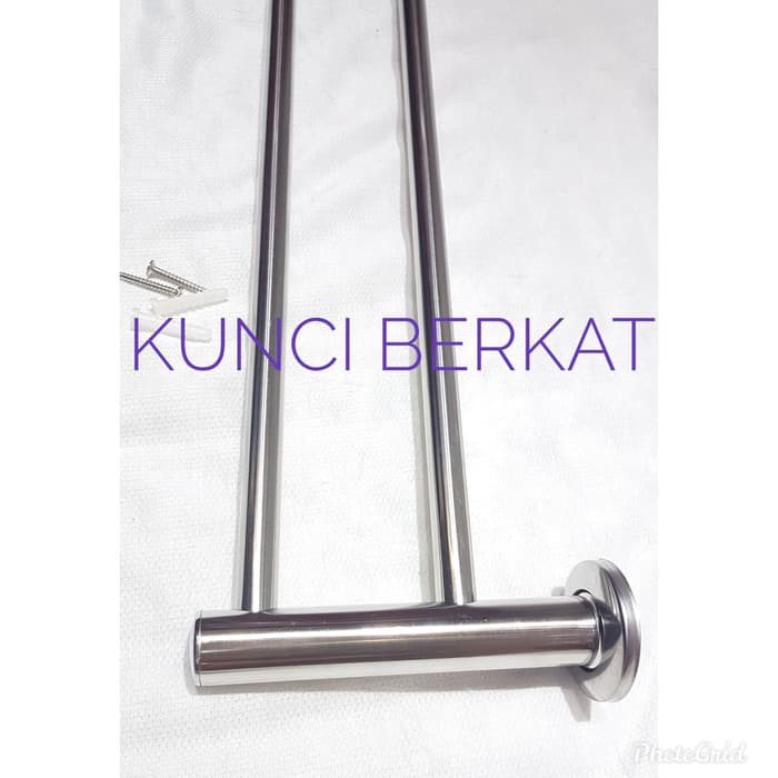 Gantungan Handuk/Hanger/Towel 2 baris Pipa bulat