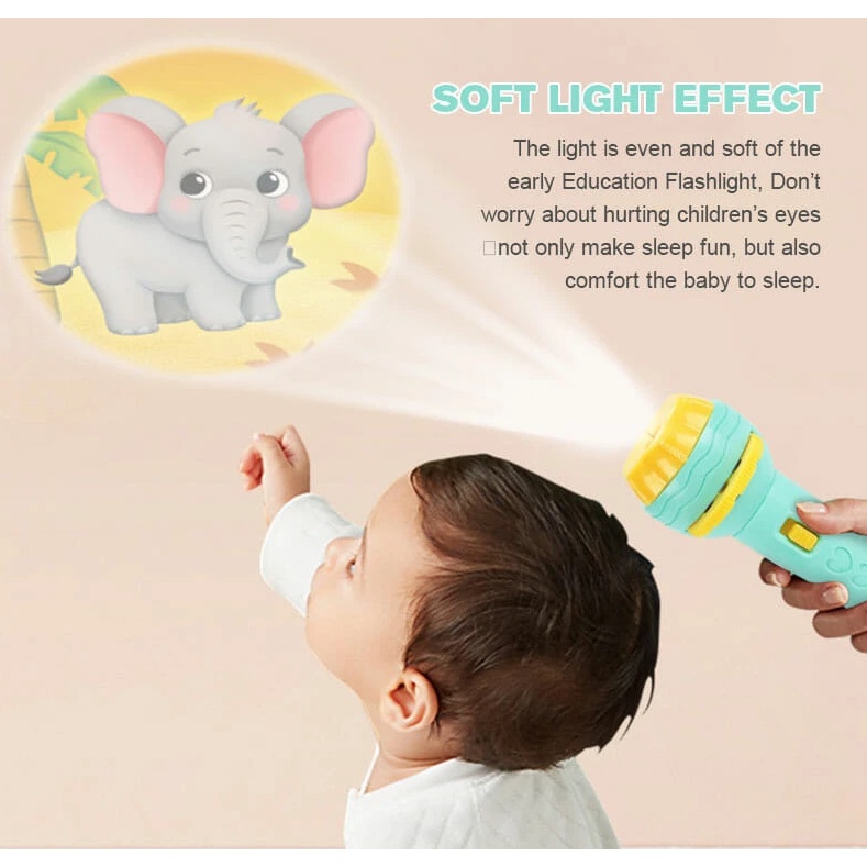 Baby Sleeping Story Book Flashlight Projector Torch Lamp Toy Early Education Toy for Kid Holiday Birthday Xmas Gift Light Up Toy