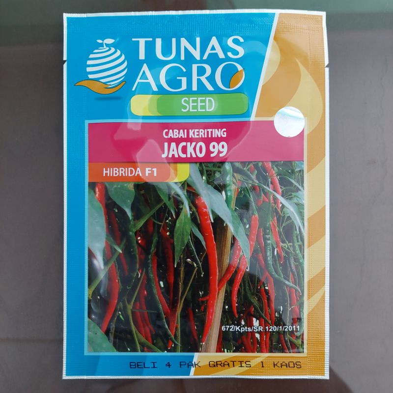 Benih Cabai Jacko 99 | Cabai Keriting Hibrida F1 - Tunas Agro Seed ( 10gr ). pembelian 4 biji gratis