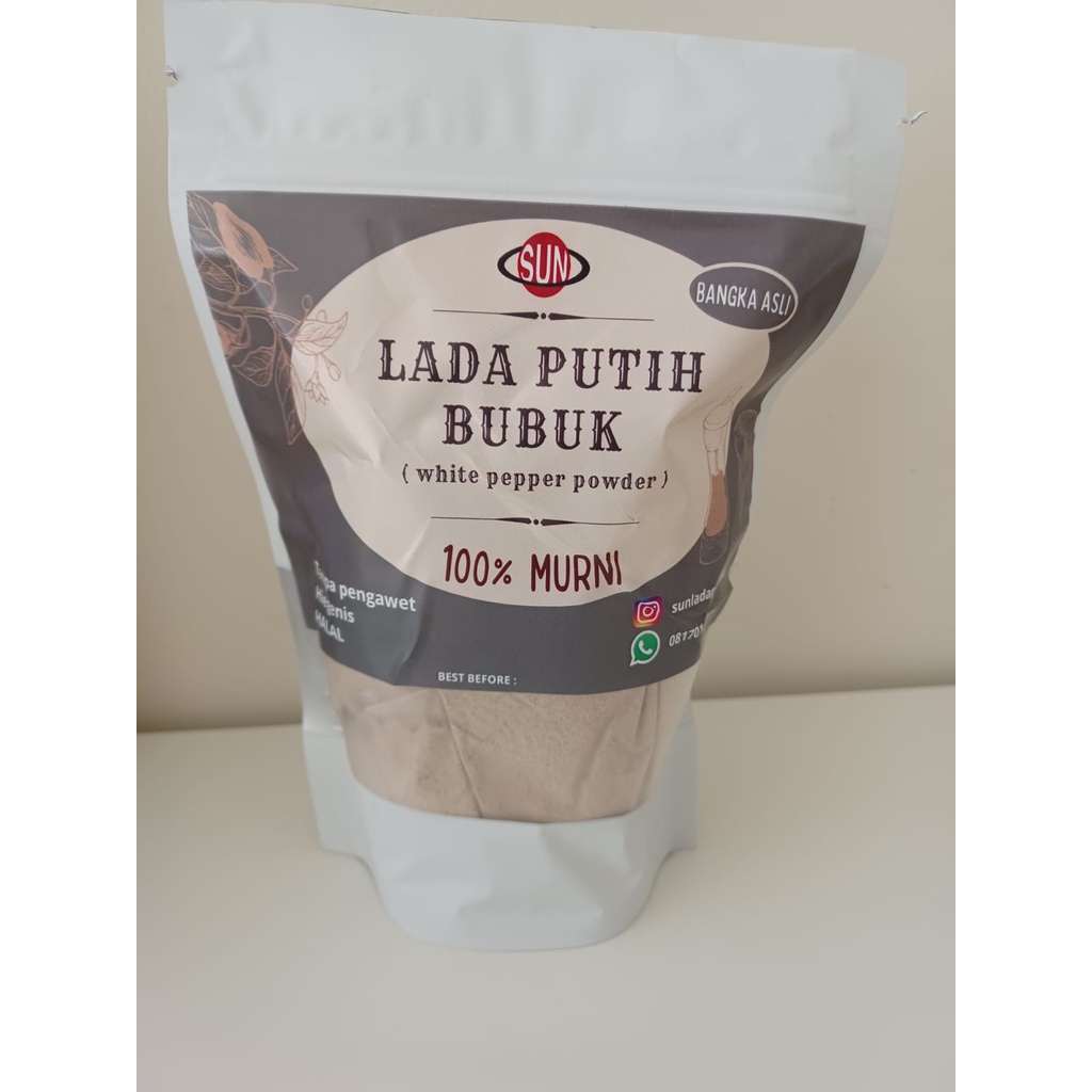 

Lada Putih Bubuk / White Pepper Powder Bangka Butiran Pilihan Premium Tanpa Campuran Tanpa Pengawet Grade A