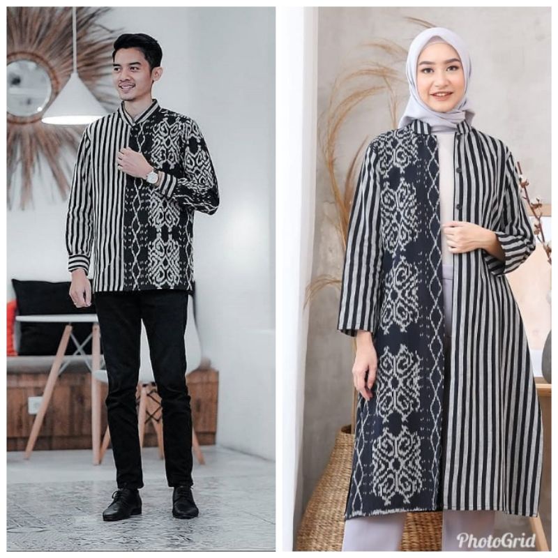 baju couple tenun jepara/kemeja pria tenun/tunik tenun