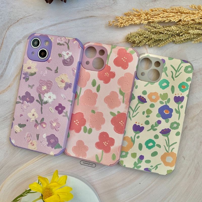 BARA | New! Leather Flower Case - Softcase fullcover For iPhone 7 8 SE2020 7+ 8+ X XS XR XSMAX 11 12 13 PRO MAX