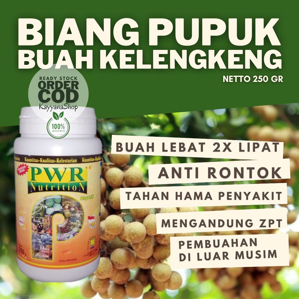 POWER NUTRITION Pupuk Perangsang Bunga Dan Buah Kelengkeng / Pupuk Booster Kelengkeng / Pupuk Organi