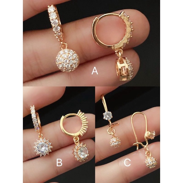 Anting wanita titanium lapis emas impor tercantik