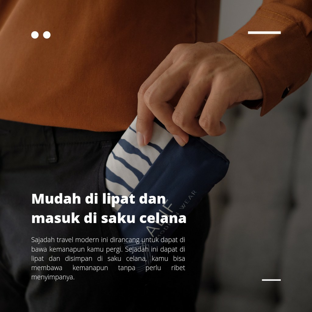 SAJADAH TRAVEL SEJADAH TRAVELING POUCH ANTI SLIP MURAH TRAVELLING PREMIUM POLOS COWOK ALIF MODERN WE