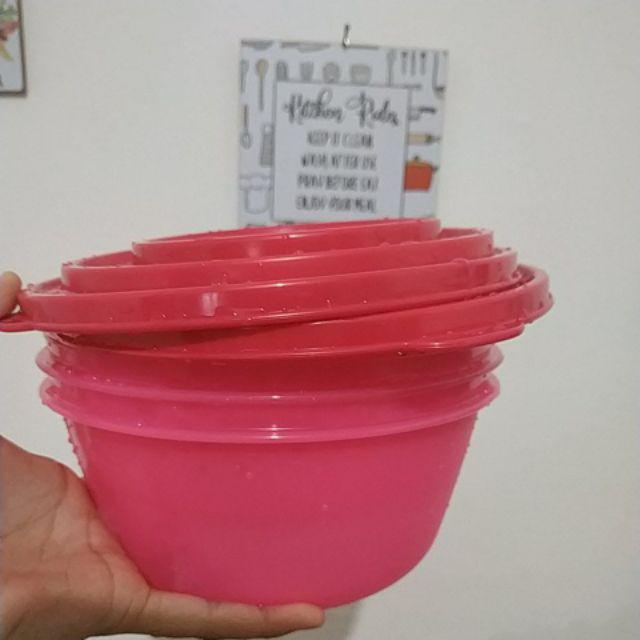 Mangkok Tutup Anti Tumpah 4pcs Dgn 4 Ukuran (set Bowl Plastik Food Grade Premium Quality)harga Disk