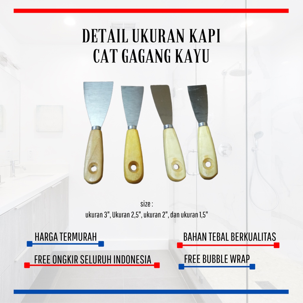 KAPI CAT GAGANG KAYU UKURAN 1,5inch / 2inch / 2.5 inch / 3 inch