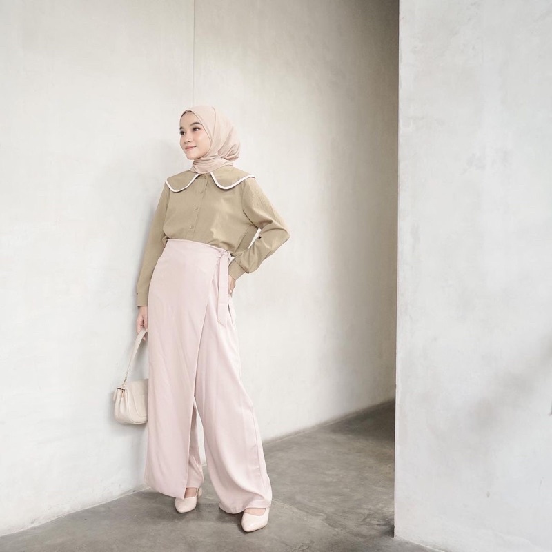 TIARA HIGHWAIST KULOT CRINCLE LAYER TALI // TIED KULOT CRINCLE WANITA