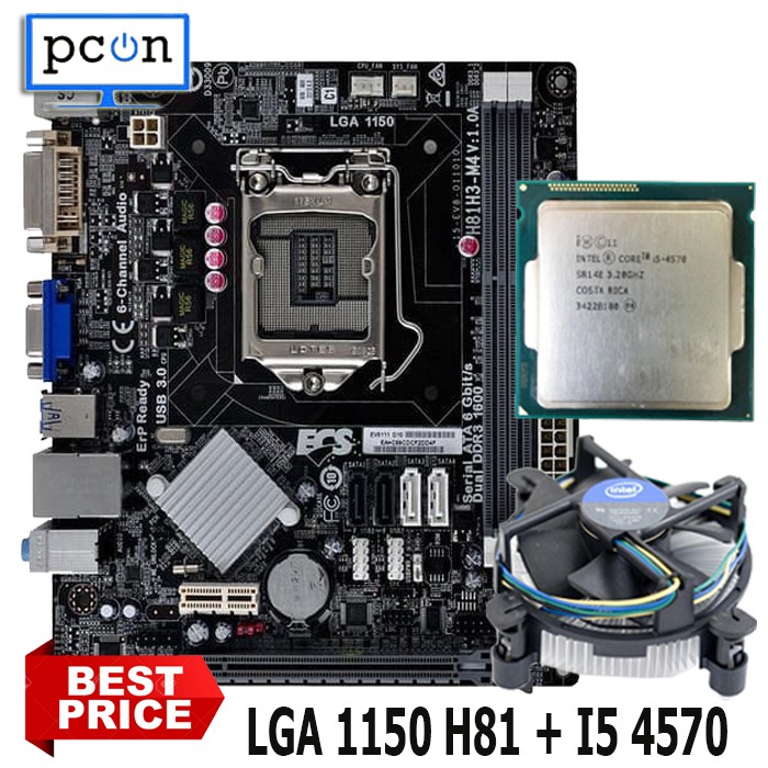 PAKET Mobo LGA 1150 H81 ECS  I5 4570 Bonus fan