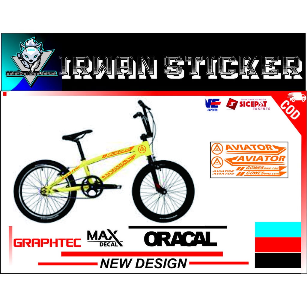 CUTTING STICKER STRIPING DECAL SEPEDA AVIATOR TERBARU
