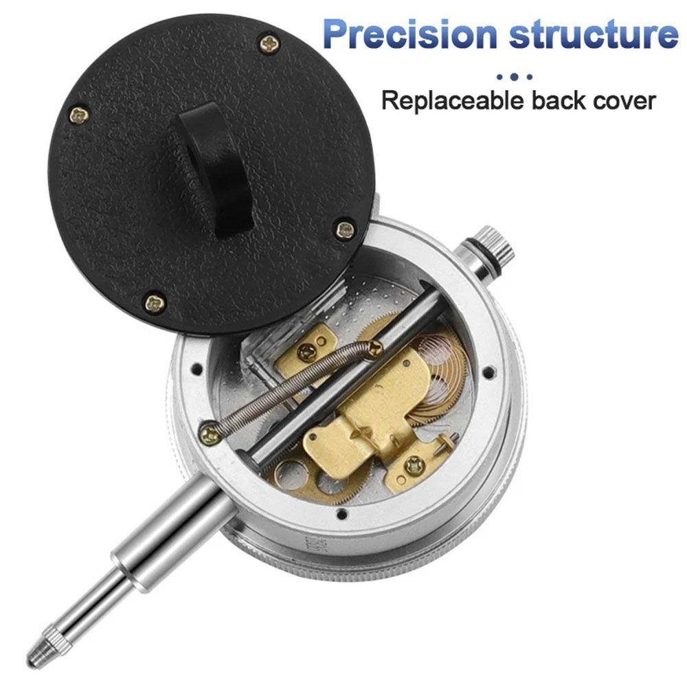 Solighter Dial Indicator Gauge Point Set 0-10mm Lug Back Resolusi 0.01 Dial &amp; Test Indicator Steel