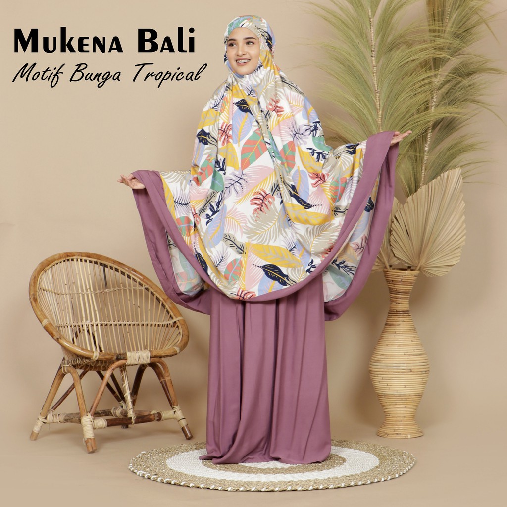 Mukena Bali Bunga Tropical Super Jumbo  By Zahwa Untuk Dewasa Dan Remaja Bahan Rayon Premium Murah dan Terbaru